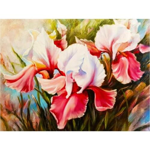 5d Diy Flowers Embroidery Mosaic Craft Iris Diamond Painting Kits Beads Picture Wall Paper Rhinestones Draw Christmas Gift New