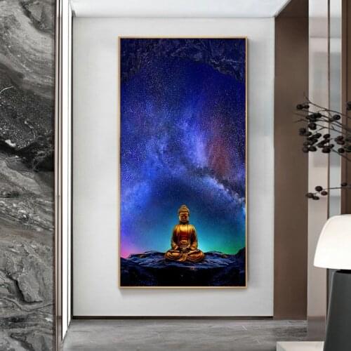 Meditation Buddha Statue Cavans Painting Modern Buddhist Posters and Prints Wall Art Picture for Living Room Home Decor Cuadros