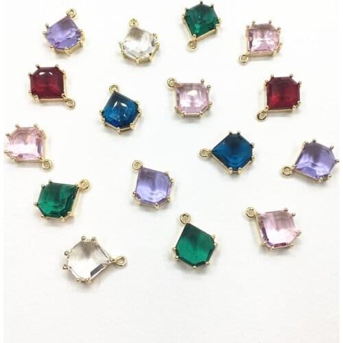 New arrival! 16x13mm 50pcs crystal/glass Drop shape Charm for Hand Made Earrings DIY parts,Jewelry Findings & Components