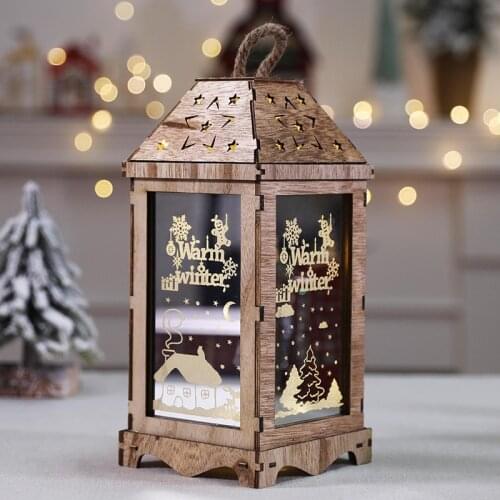 Christmas square simulation luminous small oil lamp desktop decoration shopping mall window cafe layout dress up props