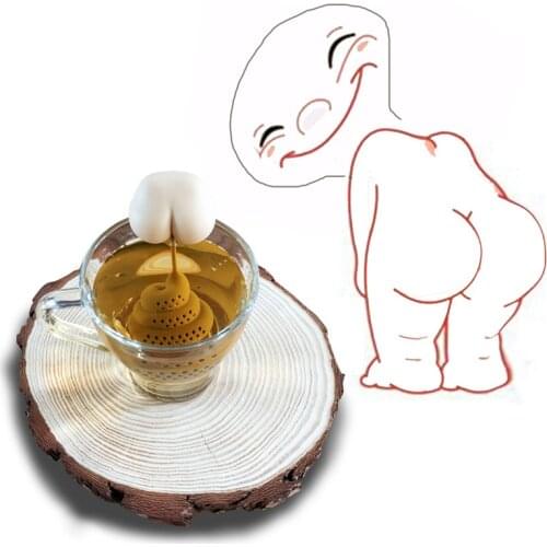 Silicone Tea Infuser Poop Butt Shape Tea Diffuser Funny Silicone Tea Infuser Portable Tea Strainer Kitchen Tools Tea Accessories