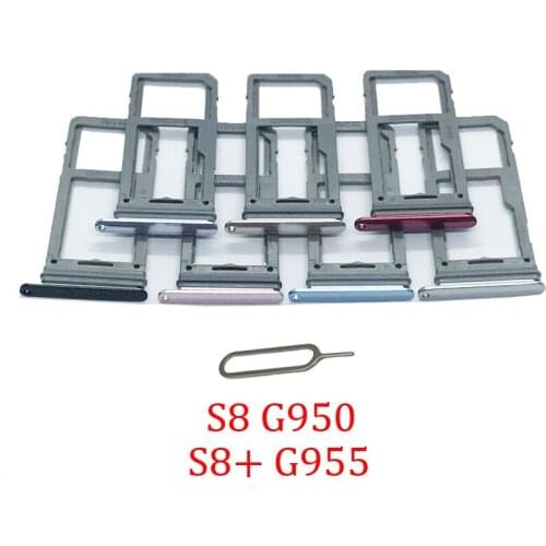 Phone SIM Card Tray Slot For Samsung S8 Plus S8+ G950F G955F G950 G955 Original New SIM Chip Micro SD Card Tray Holder Adapter