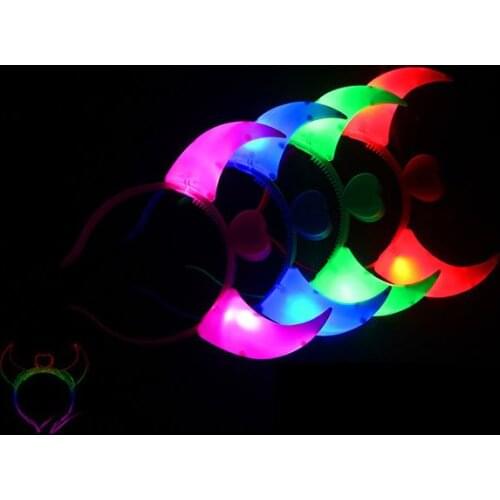 Angel Devil glow Headband Fancy Dress Party Flashing Lighting Up Antlers Bow Headbands Fantasy Costume concert Cheer props gift