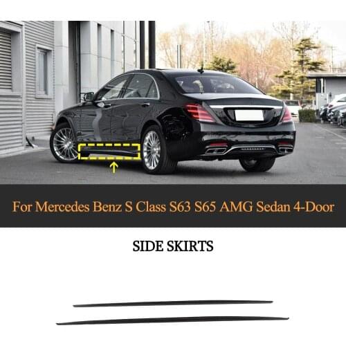 For S65 S63 AMG Body Kits Side Skirts for Mercedes-Benz S CLASS Sport S65 S63 AMG 4 Door 2014-2018 Side Door Skirts Carbon Fiber