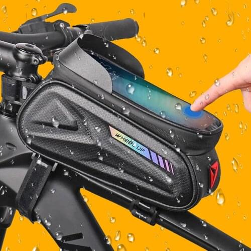 WHeeL UP 2021 New Bicycle Bag Front Top Tube Cycling Bag 7.0 Inch Waterproof Phone Holder Case Touchscreen Bag Bike Accessories