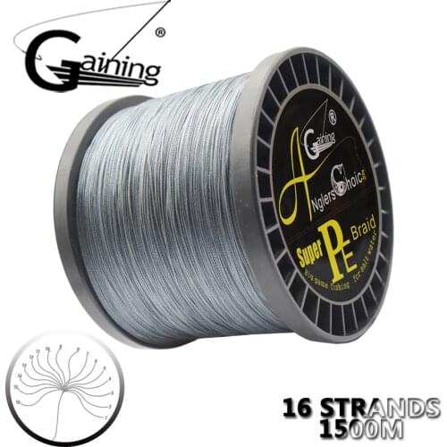 1500M Japan Super Strong Braided Fishing Wire 16 Strands 60LB-310LB Multifilament PE Fishing Line for Carp Fishing