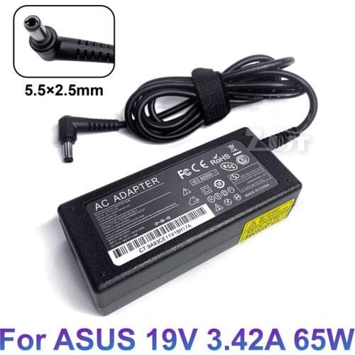 19V 3.42A 5.5x2.5mm 65W AC Laptop Power Adapter Charger For Asus F555L K455L X401A X550C A450C Y481 X501LA X551C V85 A52F X555
