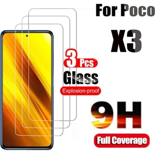 3PCS Tempered Glass for Xiaomi Poco X3 NFC Screen Protector on Xiaomo Mi POCO X3 Mi X3 Protective Glass for Xiaomi Poco X3 glas