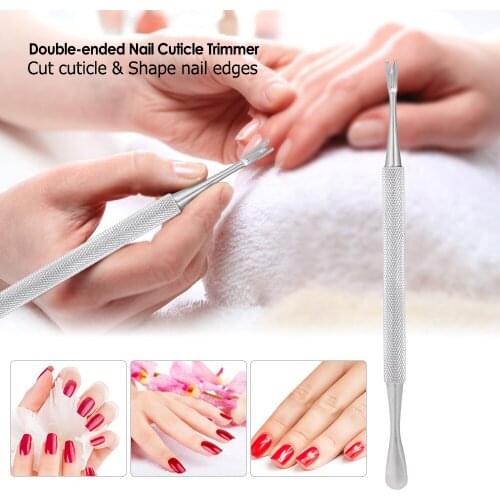 1pc Stainless Steel Double-ended Nail Cuticle Remover Anti-slip Manicure Dead Skin Trimmer Cuticle Pusher Cuticle Remover