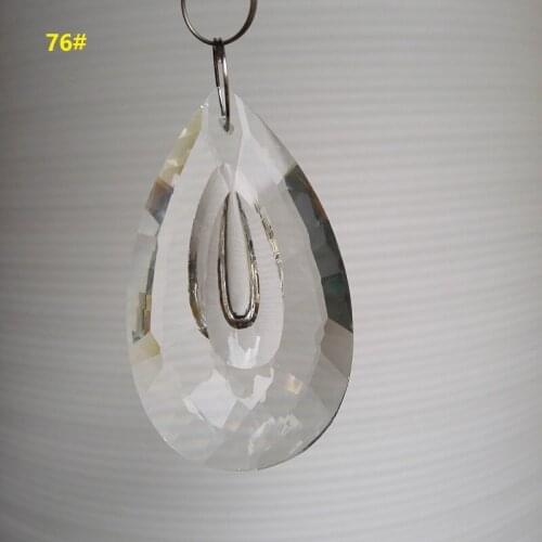 10pcs/lot 76*42*20MM machine grinding clear 76# net droplets with groove prism chandelier crystal Home Curtain Accessories