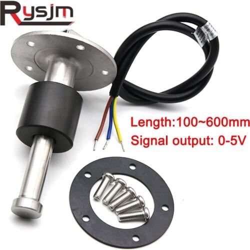 100mm ~ 600mm Fuel Tank Level Sensor Water Level Gauge Measuring Measurement Sensors Liquid Level Transducer Output DC 0-5V