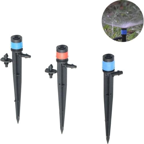 100 pcs 360 degrees Scattering Dripper All-round Sprinklers With support 13cm Watering Sprinklers Garden Water Irrigation