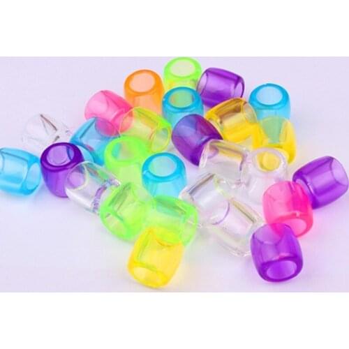 20Pcs Plastic Colorful Transparent Crochet Kids Braids Hair Braid Dread Dreadlock Beads Cuffs Rings Hair Extension