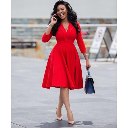 2021 Summer Womens Dress Fashion Deep V Collar Elegant Work Dress Large Size Womens Dress