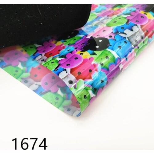 A4 20*33CM cartoon UV clear print pvc fabric for DIY bow material 1674