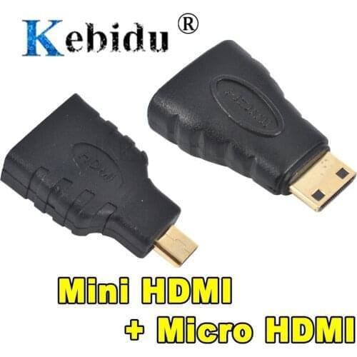 Kebidu HDMI compatible VGA adapter Micro Mini HDMI compatible revolution adapter VGA female PS4 built-in 1080p converter