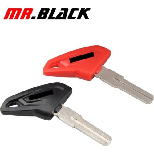 Motorcycle Accessories Black / Red ABS Plastic Blank Key For Ducati Scrambler 400 800 1100 Uncut Blade Keys