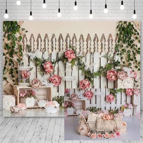 Avezano Backdrops Happy Birthday Party Baby Shower Garden Flowers Decoration Child Love Photography Backgrounds For Photo Studio