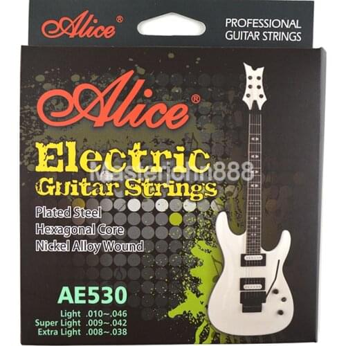 Alice AE530-L Electric Guitar Strings Plated Steel Hexagonal Core Nickel Alloy Wound Gold-Plated Ball-End Strings