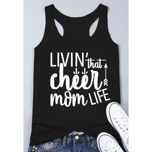 Livin' That Cheer Mom Life Arrow Vest mothers day tees summer beach style shirts women trendy shirt mama gifts tank top