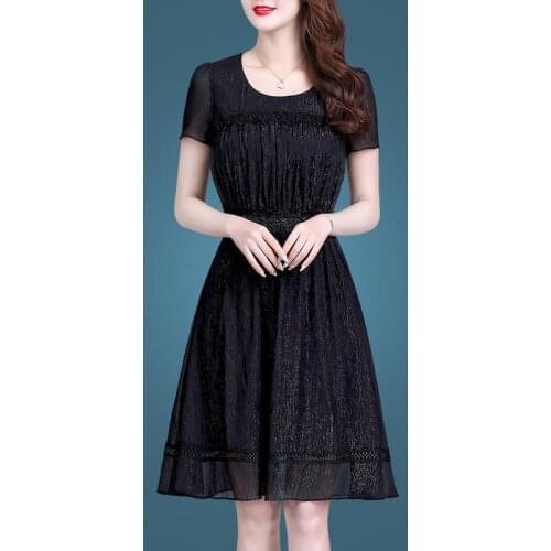 Gauze Dress New Summer Lace Waist Lace Edge Soft And Comfortable Sexy And Elegant Cocktail Dress Party 9060