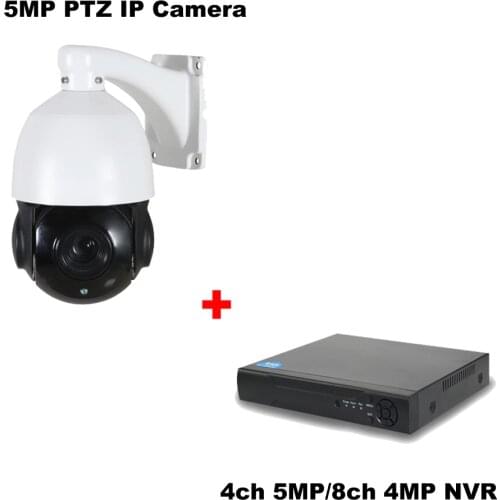 Mini h.264/265 5MP 4MP 2MP IP PTZ Camera Onvif 30X Zoom PTZ IP Camera + 4ch 5MP 8ch 4MP 265 onvif NVR network video recorder