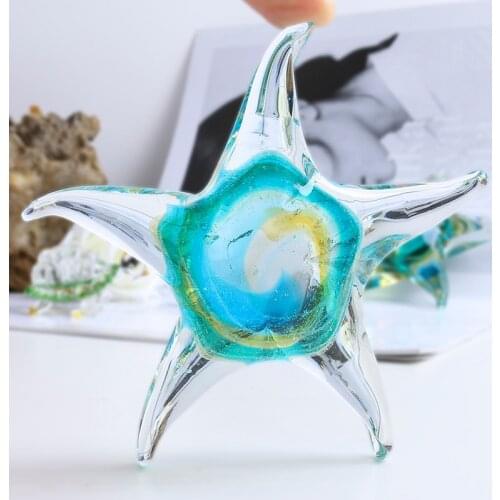 H&D Handmade Starfish Art Art Glass Blown Sea Animal Figurine Ornament Souvenir Home Wedding Gifts Decoration