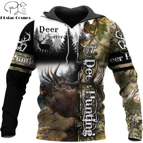 Deer Hunting Camo 3D All Over Printed Mens Hoodie Harajuku Fashion Sweatshirt Unisex Casual jacket Pullover KJ041