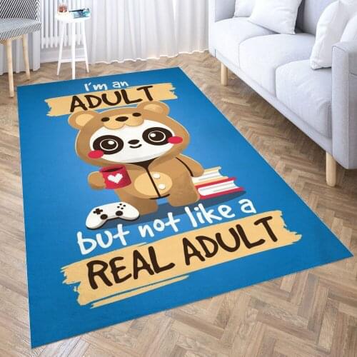 Adult panda bear Carpet for Living Room 3D Anime Cartoon Rug Gamer Teen Room Bedside Lounge Rug Kids Children Floor Mats
