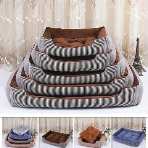 Pet Dog Bed Warming Dogs House Soft Material Pet Nest Striped Kennel Dog Chihuahua Sofa Fall Winter Warm Cushion For Cat Puppy