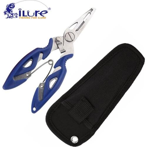 ILure Multifunctional Stainless Steel Fishing Pliers Black/Blue/Orange Shears Line Cutter Removing Hook Fishing Tackle Tools
