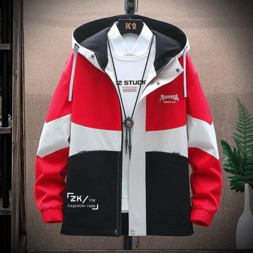 Mens Jacket Men 2021 New Trend Hoodie Baseball Streetwear Patchwork Coat Slim Windbreaker Male Autumn Spring Jackets