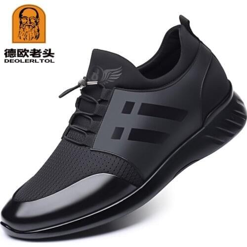 2021 New Extra 44 45 46 47 Mens Shoes Quality Mush+ Cow Leather Shoes Flat British Shoes Black Man Casual Sneakers