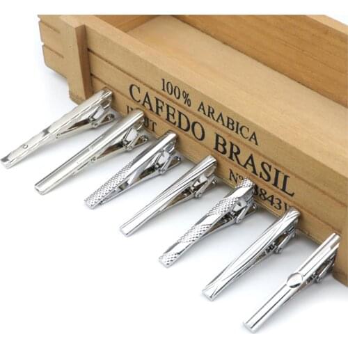 Mens Metal Tie Clip Bright Chrome Stainless Steel Jewelry Necktie Clips Pin Clasp Clamp Wedding Charm Creative Gifts