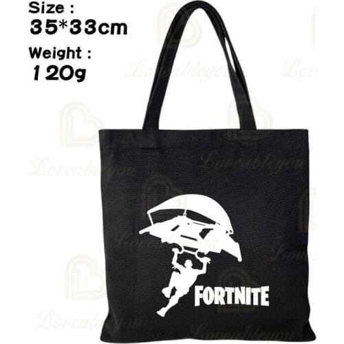 Fortnite Soft Canvas Shoulder Bag Large Capacity Fortress Night Women Shopping Bag Casual Hasp Ladies One Shoulder Bags