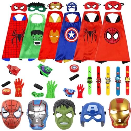 Marvel Superhero Cloak/mask, Anime Superhero Spiderman/hulk/captain America Party Gift/cosplay Costume