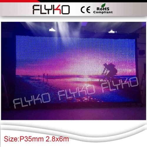 P3.5 2.8*6m flashlight equipment soft led video curtain with flight case