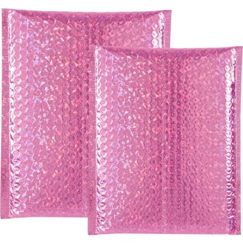 20pcs Bubble Mailers Bag Aluminized Film Rose Gold Radium Bubble Bag Waterproof Foam Bag Express Packaging Bag Big Clothing Bag