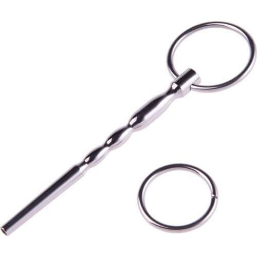 Sound Stainless Steel Male Urethral Probe Ring Plunger Erotic Urethral Dilatator Stretching Plug Sex Products Penis Sex Toy