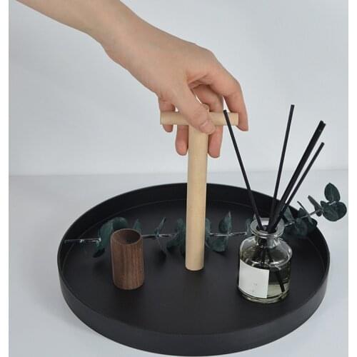 Vintage Round Decorative Storage Tray Round Fruit Plate Desktop Small Items Jewelry Display Minimalist Wood Tray 2021