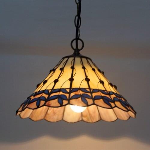 Stained Glass Lamp European Brief Art Glass Curtain Beads Pendant Lights Living Room Restaurant Suspension Light Fixtures