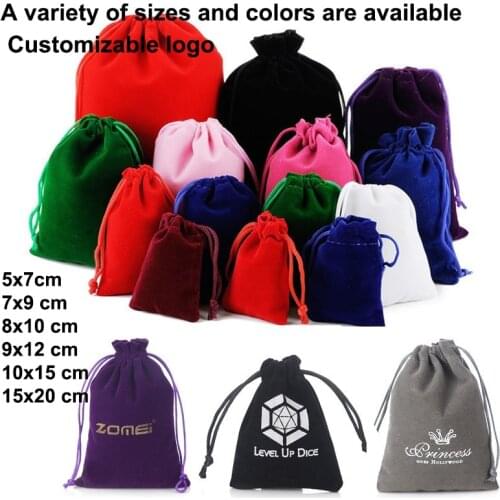 10PCS colorful flannel bag drawstring bag jewelry packaging display drawstring packaging gift bag