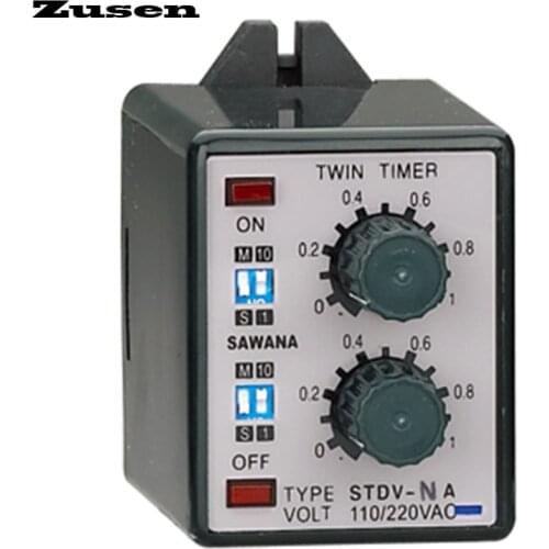 Zusen ATDV-NC 6S/60S/6M/60M twin time relay multi range variable DC12V/24V/36V/AC110V/220V/380V