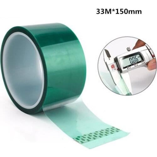150mm*33 meters High Temperature Withstand Adhesive PET Green Masking Tape PCB Soldering, Plating, Protecting