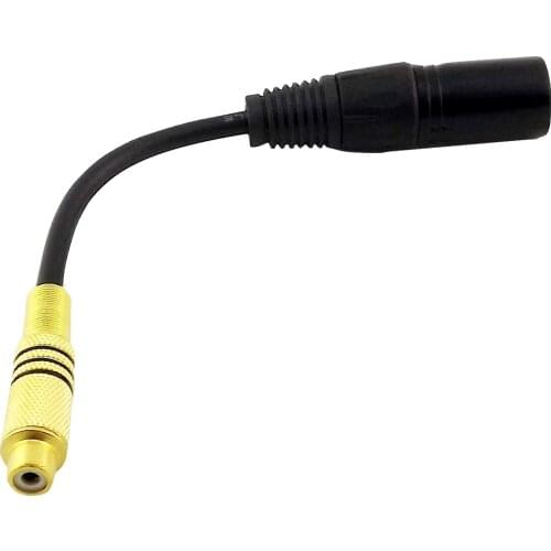 1x XLR 3Pin Male Plug to Gold Plated Single RCA Phono Female Audio Coaxial Shield Connector Cable 15cm