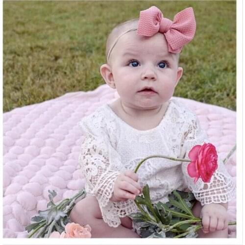 2pcs/set Baby large Bow Headband Hairclips Girls popular Nylon Bowknot Headwrap knot Bows cute Turban Infant hair accessories