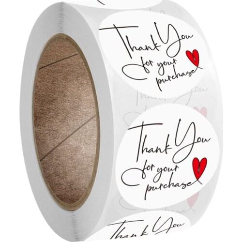 50-500pcs Thank You For Your Order Seal Labels Stickers Handmade Sticker for Envelope Gift Package Round Stationery Sticker