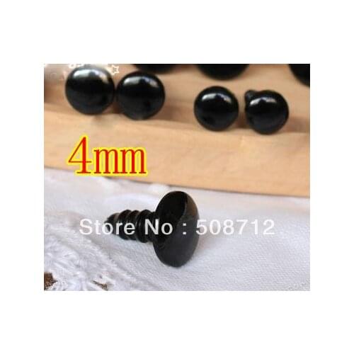 Free shipping!!!!200pairs black color Plastic Safety EYES 4mm Teddies, Dolls, Sewing & Crochet