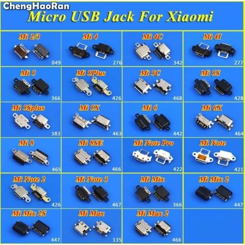 ChengHaoRan Micro USB Jack Charging Data Connector Socket Plug Port For Xiaomi Mi Note Pro 1 2 3 Mi Max 2 Mix 2 2S