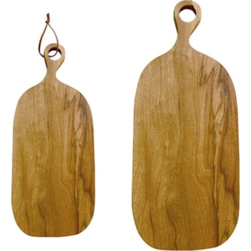 M17D Wood Cutting Board with Handle Serving Tray Cheese Bread Sandwich Plate Kitchen Chopping Blocks